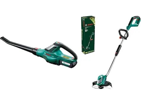 Soplador Bosch ALB 36 LI + Cortacésped 36V: la combinación perfecta para tu jardín.